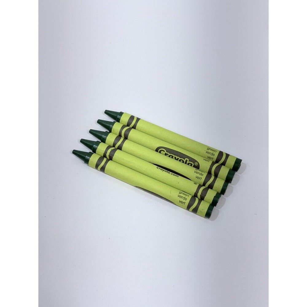 5 Green Verde Original Crayola Wax Crayon